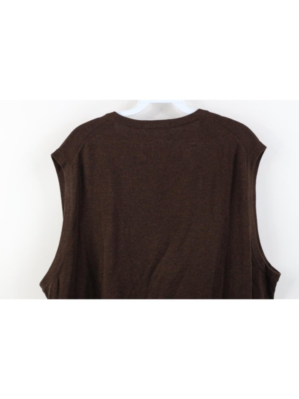 Vintage Lands End Mens Large Faded Blank Pima Cotton Knit Sweater Vest Brown - Picture 8 of 9